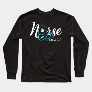 Womens New Nurse Est 2020 Nursing School Graduation Gift Long Sleeve T-Shirt